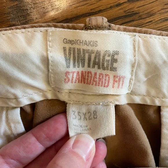 Gap dark tan khakis. Size 35 x 28. Standard fit. - Picture 3 of 4